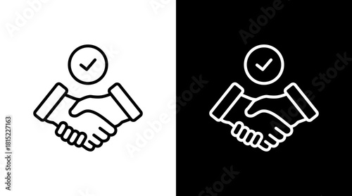 Cooperation White Icon Set Design