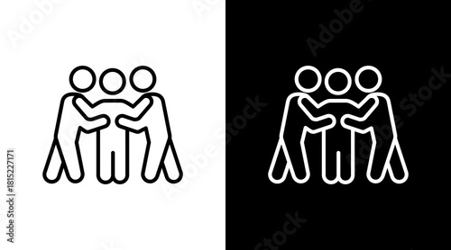 Team Huddle White Icon Set Design