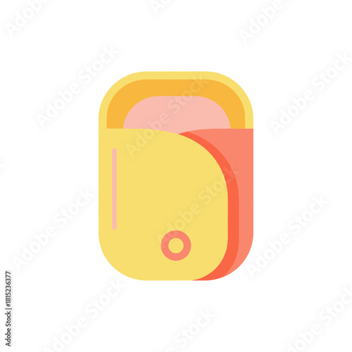 Cozy baby sleeping bag in a yellow and pink color scheme, perfect for a nursery or baby care illustration