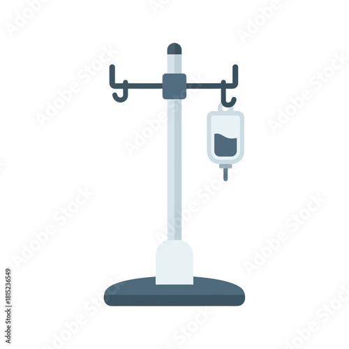 Medical IV Drip Stand Illustration Fluid Bag for Healthcare Treatment