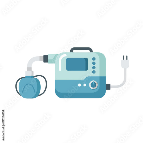 Medical Nebulizer Device Vector Illustration of Respiratory Aid for Breathing Assistance