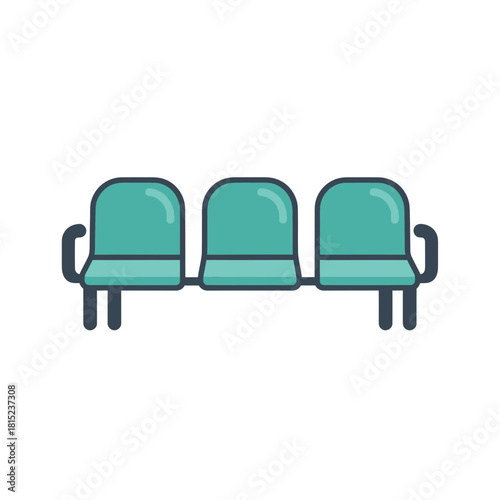 Waiting Area Seating Illustration Public Seating Design with Teal Green Chairs