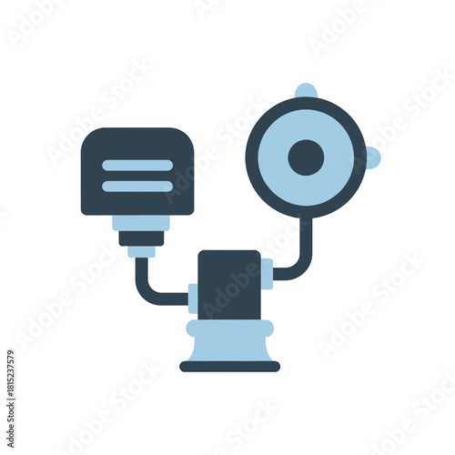 Flat vector icon of a vintage candlestick telephone, a symbol of retro communication and historical technology