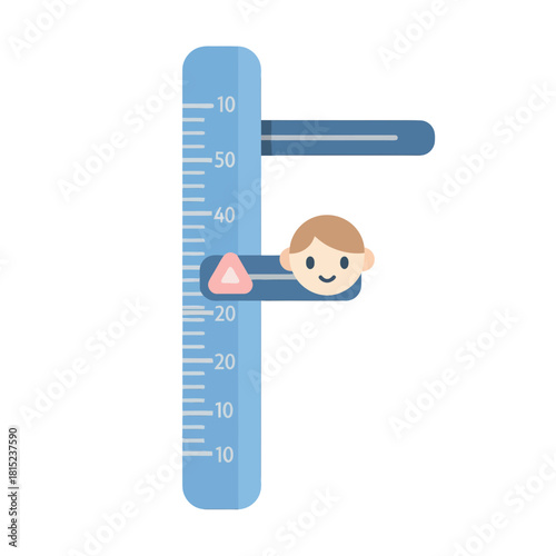 Infographic Element Featuring a Ruler and a Child's Face for Educational or Healthcare Concepts