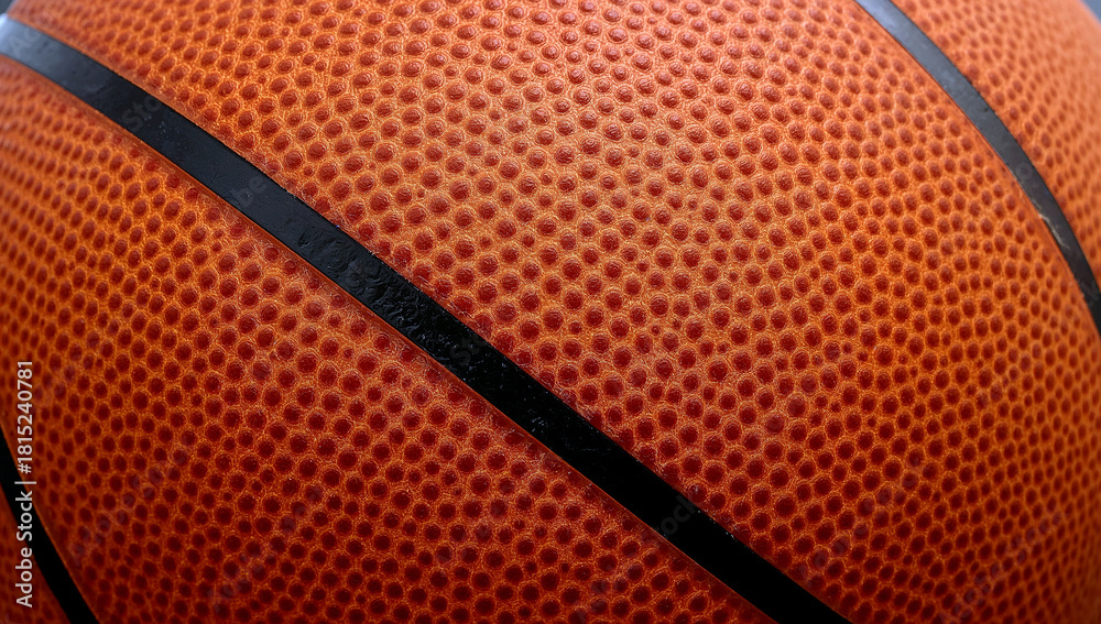 Fototapeta premium Orange basketball with classic black lines ready for game