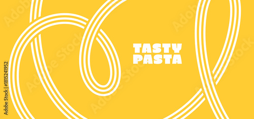 Abstract Noodle Background. Vector Swirl Pasta Lines. Geometric Food Texture with Spaghetti. Noodle and Pasta Packaging Design.