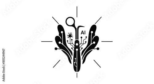Abstract symbol representing artificial intelligence and biological growth