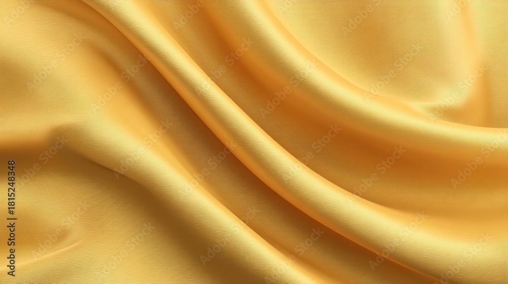 Obraz premium Soft Textured Yellow Fabric Waves Perfect for Elegant Backgrounds, Fashion Designs, and Stylish Home Decor Accents, Creating Warmth and Cheerfulness