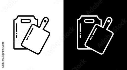 Cutting Board White Icon Set Design