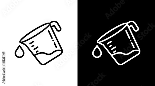 Measuring Cup White Icon Set Design