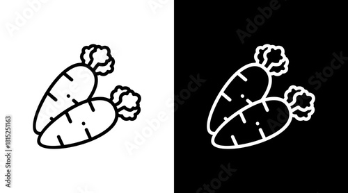 Carrot White Icon Set Design