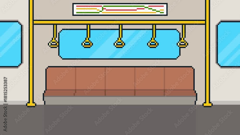8 Bit Subway 8-bit pixel art subway inside view. looped animation 4k 30fps 素材庫影片 ...
