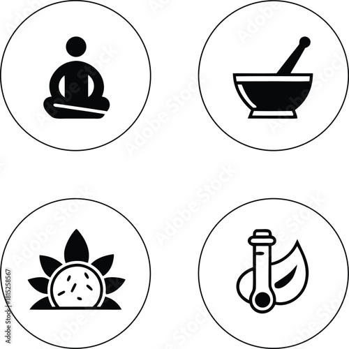 Wellness and Healthcare Icons Collection meditation