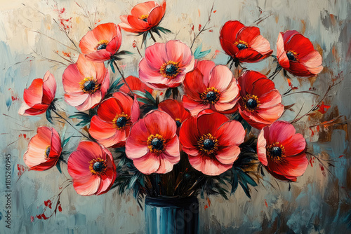 Soft And Romantic Pink Peonies Against A Neutral Gray