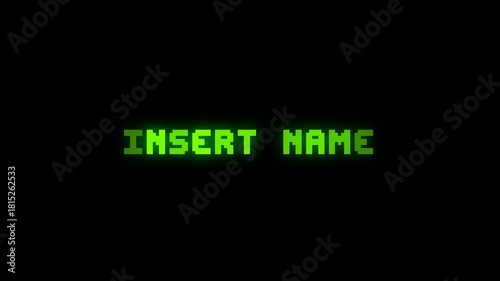 Insert Name Pixel Prompt. Retro Game Initial Entry Screen