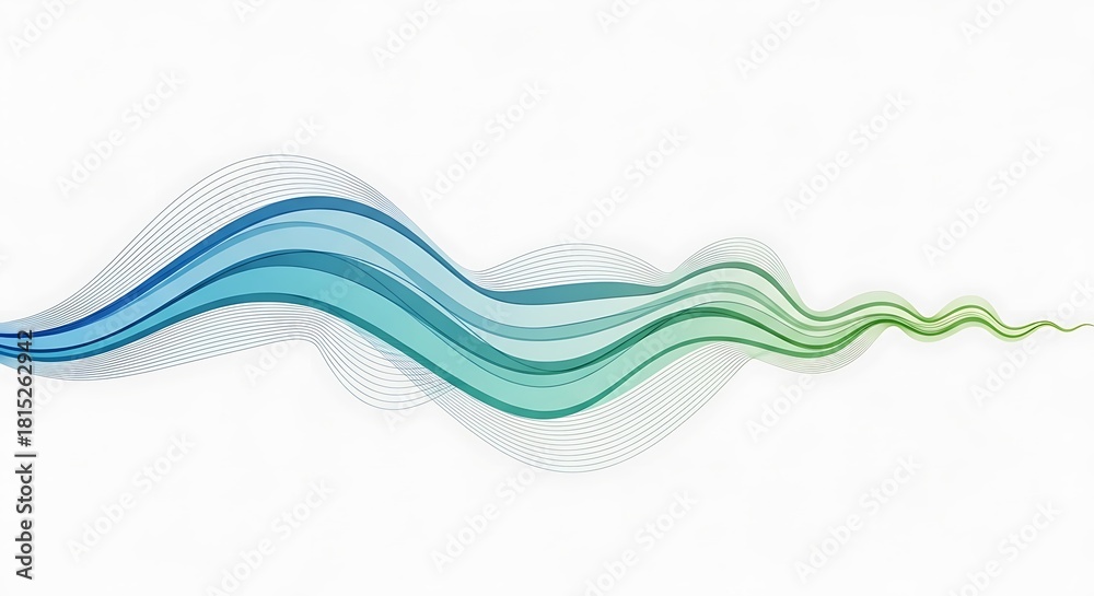 Fototapeta premium Abstract Wave Design with Gradient Colors on White Background.
