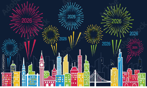 Anticipating 2026 Festive Fireworks Light Up the Urban Horizon with Joy and Hope