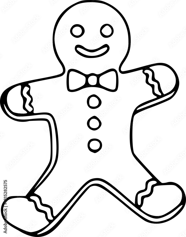 Fototapeta premium christmas gingerbread man Gingerbread man, New Years outline for coloring