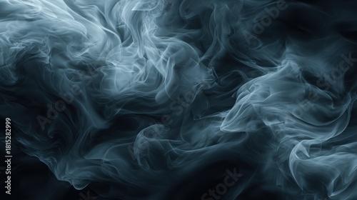 Ethereal Smoke in Motion on Dark Background Creating Mysterious Atmosphere Ideal for Artistic and Abstract Designs, Perfect for Backgrounds or Textures