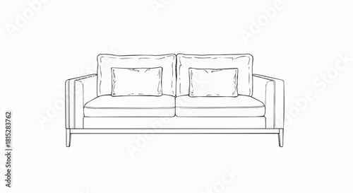Elegant two seater sofa with comfortable cushions and armrests in a modern design.