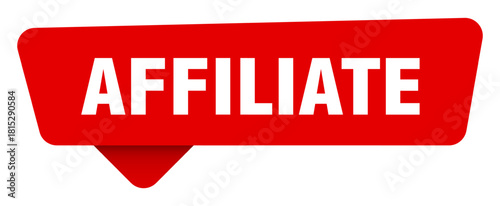 affiliate red sticker isolated on transpatent background. affiliate sign