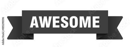 awesome ribbon isolated on transparent background. awesome ribbon
