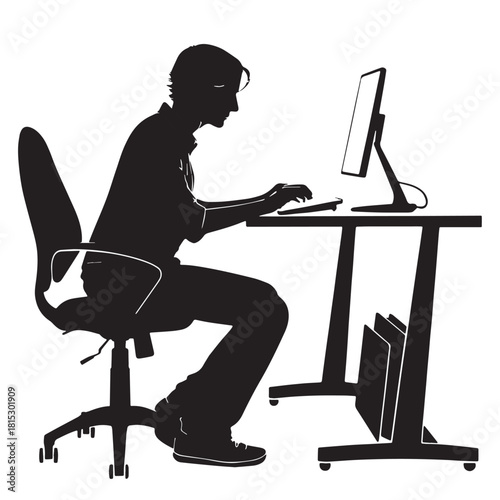 Black data science Silhouette Vector, High Quality Illustration on White Background