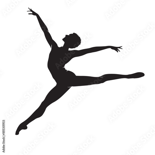Black dancer Silhouette Vector, High Quality Illustration on White Background