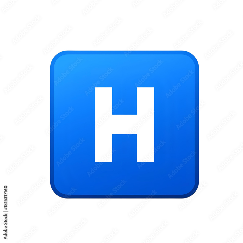 Fototapeta premium Blue glossy 3D icons featuring a number one button and a medical plus sign button