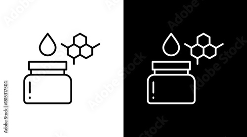 Cosmetic Compounds White Icon Set Design