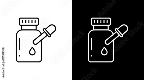 Cosmetic Chemistry White Icon Set Design