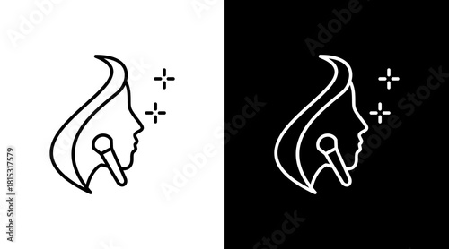 Cosmetology White Icon Set Design