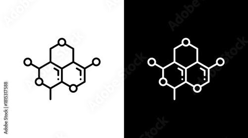 Biomolecule White Icon Set Design