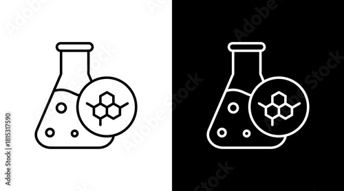 Chemical Compound White Icon Set Design