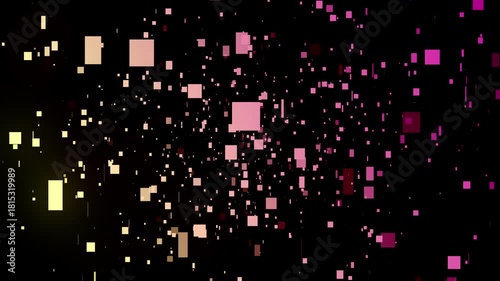 Particles, 4K, Gradation, Special Effects, Animation, Background, Materials, Nature, Motion, Simple, Effects, Fantastical, Video Footage, Red, Yellow, Squares