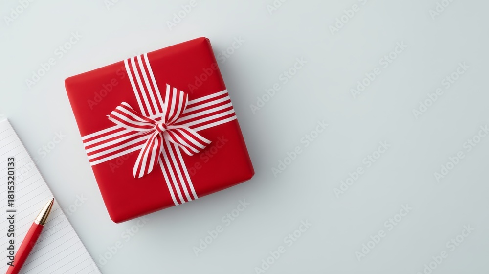 Fototapeta premium Christmas, year end bonus, business gifting concept. Festive Corporate Gift Wrapping: Rewarding Employees with Christmas Presents.