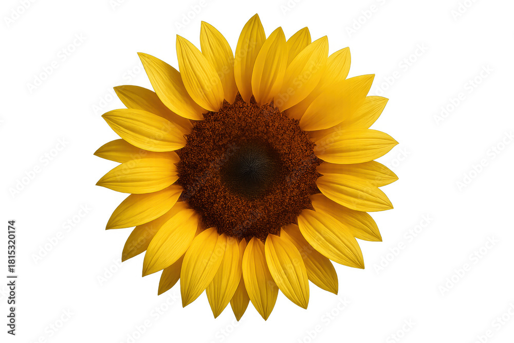 Obraz premium Sunflower blossom with bright yellow petals, radiating happiness and natural beauty, isolated on transparent background
