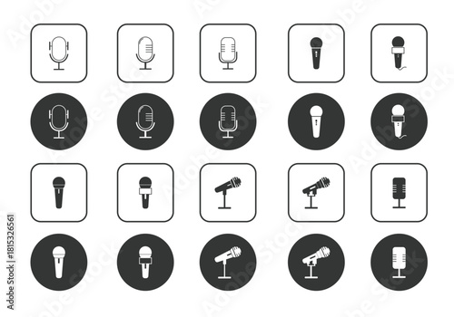 Mic Icon Black and White