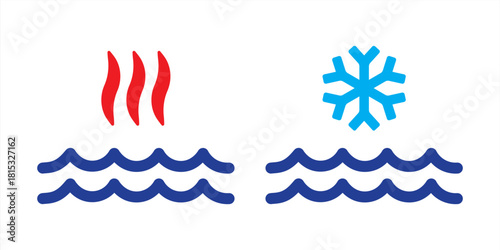 Hot and cold-water vector illustration