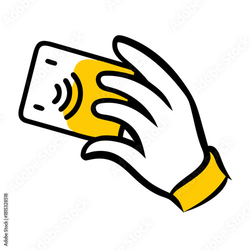 hand holding nfc card
