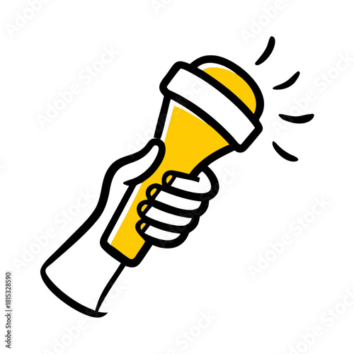 hand holding speaker mic