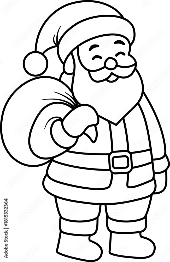 Fototapeta premium Santa Claus SVG Illustration – Cute Christmas Santa Character Vector