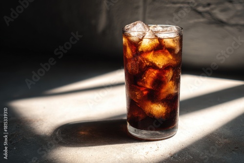 Wallpaper Mural Refreshing Beverage with Ice Cubes in a Glass on a Sunlit Surface Perfect for Summer Vibes and Thirst Quenching Moments Torontodigital.ca