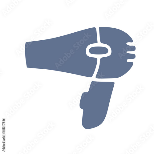 Handdrawn Hair Dryer Outline Icon for Beauty Illustration
