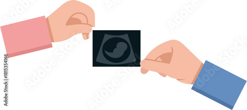 Hands Holding Ultrasound Scan Result