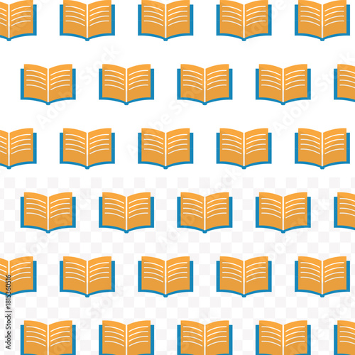 Flat Style Open Book Seamless Pattern with Simple Color Theme