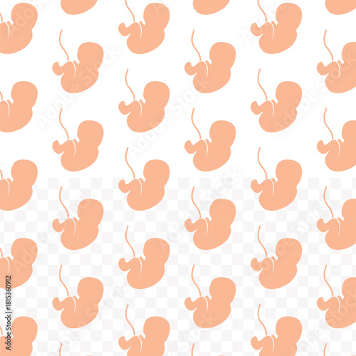 Simple Flat Design Human Fetus Baby Seamless Pattern Background Template