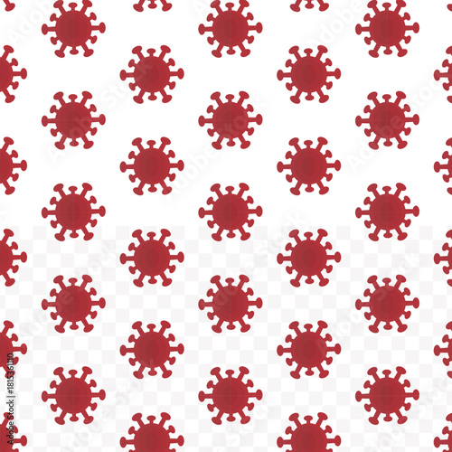 Watercolor Repeating Pattern of Microscopic Red Organism Illustration Graphic