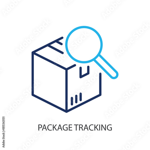 Package tracking thin line icons. Original vector illustration.
