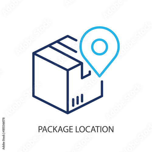 Package location thin line icons. Original vector illustration.